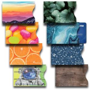 Set of 8 RFID Blocking Card Sleeves, Various Designs