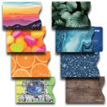 Set of 8 RFID Blocking Card Sleeves, Various Designs