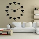 Elephant DIY Wall Clock with Mirror Effect