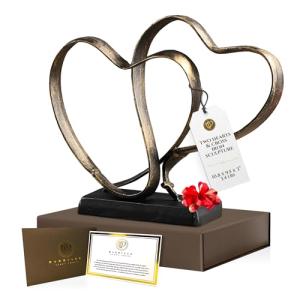 Two Hearts and Cross Iron Sculpture Gift Set