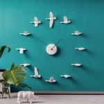 haoshi Handcrafted Bird Movement Wall Clock - Modern Elegance