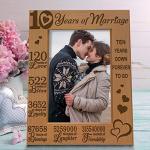 KATE POSH Engraved 10th Wedding Anniversary Wood Frame