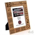 KATE POSH Engraved 10th Wedding Anniversary Wood Frame