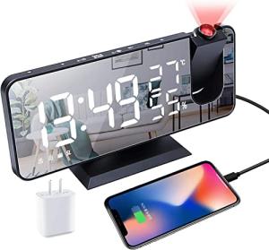 Hanaix Projection Alarm Clock with USB Charger Port