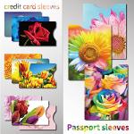 12 RFID Blocking Sleeves: Flowers Design for Cards & Passport