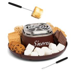 Tabletop Electric S'mores Maker with Roasting Sticks - Brown