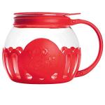 Microwave Popcorn Popper with 3-in-1 Lid, Red