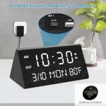 Wooden Digital Alarm Clock with Dimmer