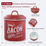 Bacon Grease Saver Container with Fine Strainer