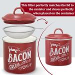 Bacon Grease Saver Container with Fine Strainer