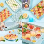 Gracenal Circle Ice Tray with Lid & Bin: Kitchen Gadgets Gift