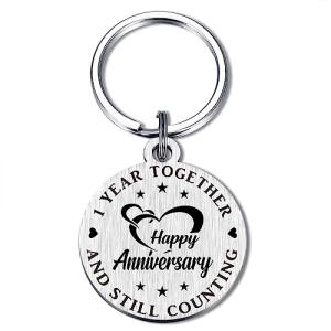 Levole 1 Year Anniversary Keychain Gift Set for Couple