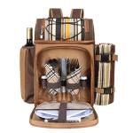 Picnic Backpack for 2 with Insulated Cooler & Wine Holder