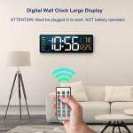 Large Digital Wall Clock with Remote Control (Orange)
