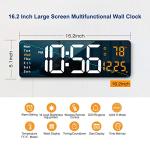 Large Digital Wall Clock with Remote Control (Orange)