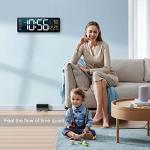 Large Digital Wall Clock with Remote Control (Orange)