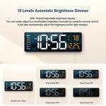 Large Digital Wall Clock with Remote Control (Orange)