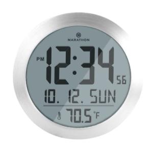 MARATHON 8-Inch Round Digital Wall Clock - Gift Idea