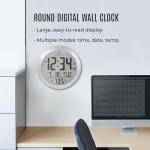 MARATHON 8-Inch Round Digital Wall Clock - Gift Idea