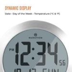 MARATHON 8-Inch Round Digital Wall Clock - Gift Idea