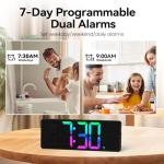 Large Display Digital Wall Clock with RGB Remote Control