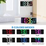 Large Display Digital Wall Clock with RGB Remote Control