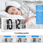 Digital Alarm Clock with Large Display and Temperature