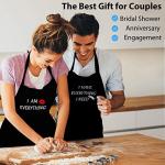 YIKA Waterproof Apron Set for Couples: Black + Pockets
