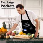 YIKA Waterproof Apron Set for Couples: Black + Pockets