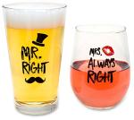 Novelty Wine and Beer Glasses | Fun Couples Gift