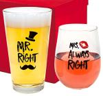 Novelty Wine and Beer Glasses | Fun Couples Gift