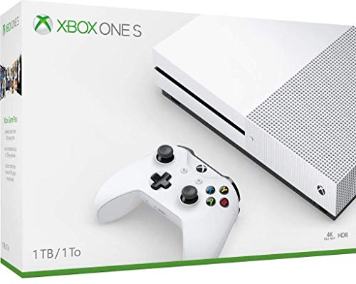 Microsoft Xbox One S 1TB Console, White, 234-01249