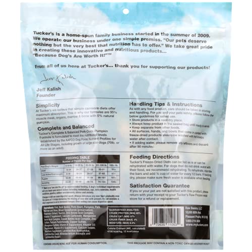 Tucker's Raw Freeze-Dried Dog Food, Pork & Duck 14oz