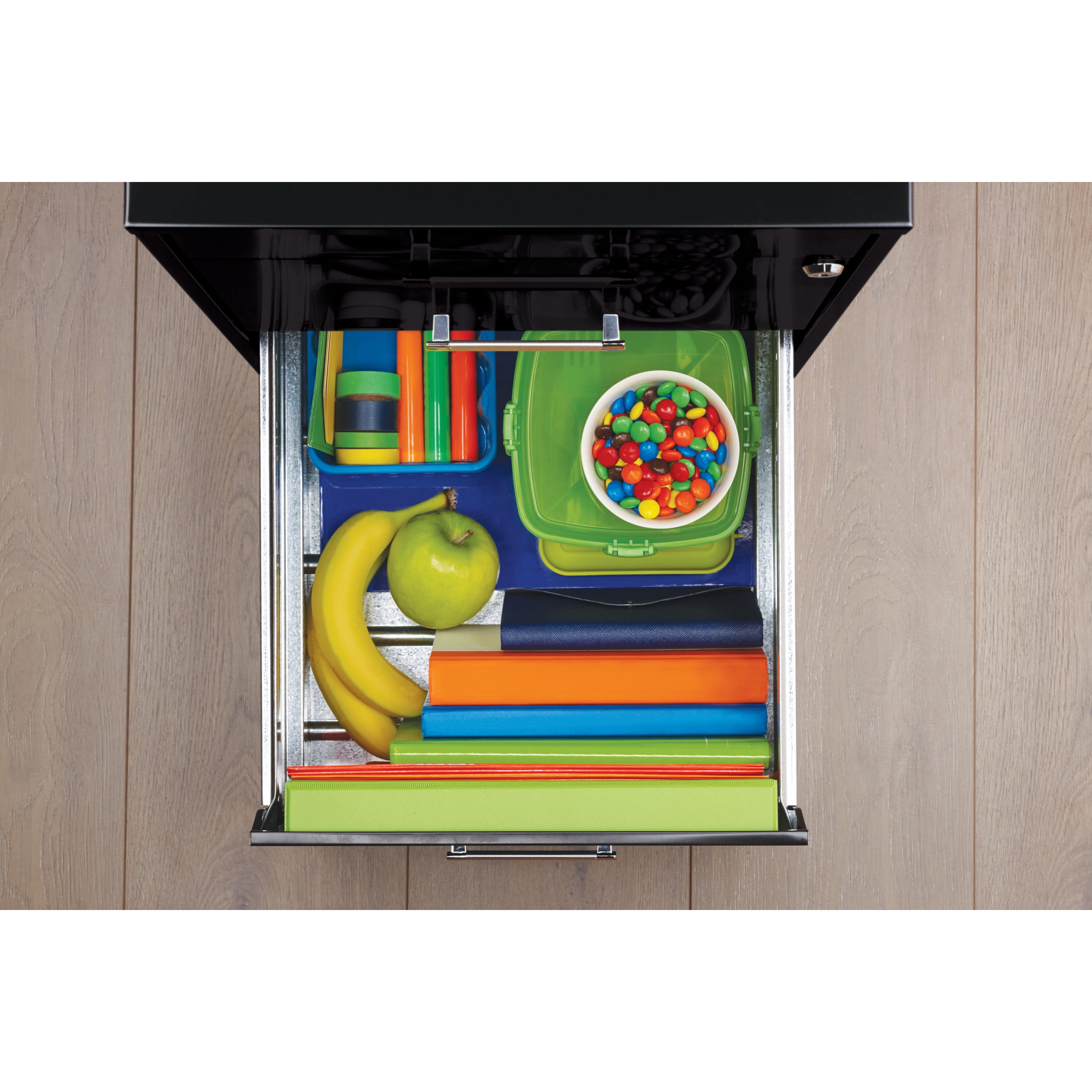 Filing Cabinet 18"W, 3-Drawer Organizer File, Black