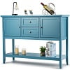 Blue Wooden Sideboard with Drawers & Storage Cabinets