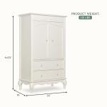 Evolur Aurora Armoire in Ivory Lace, Spacious Storage