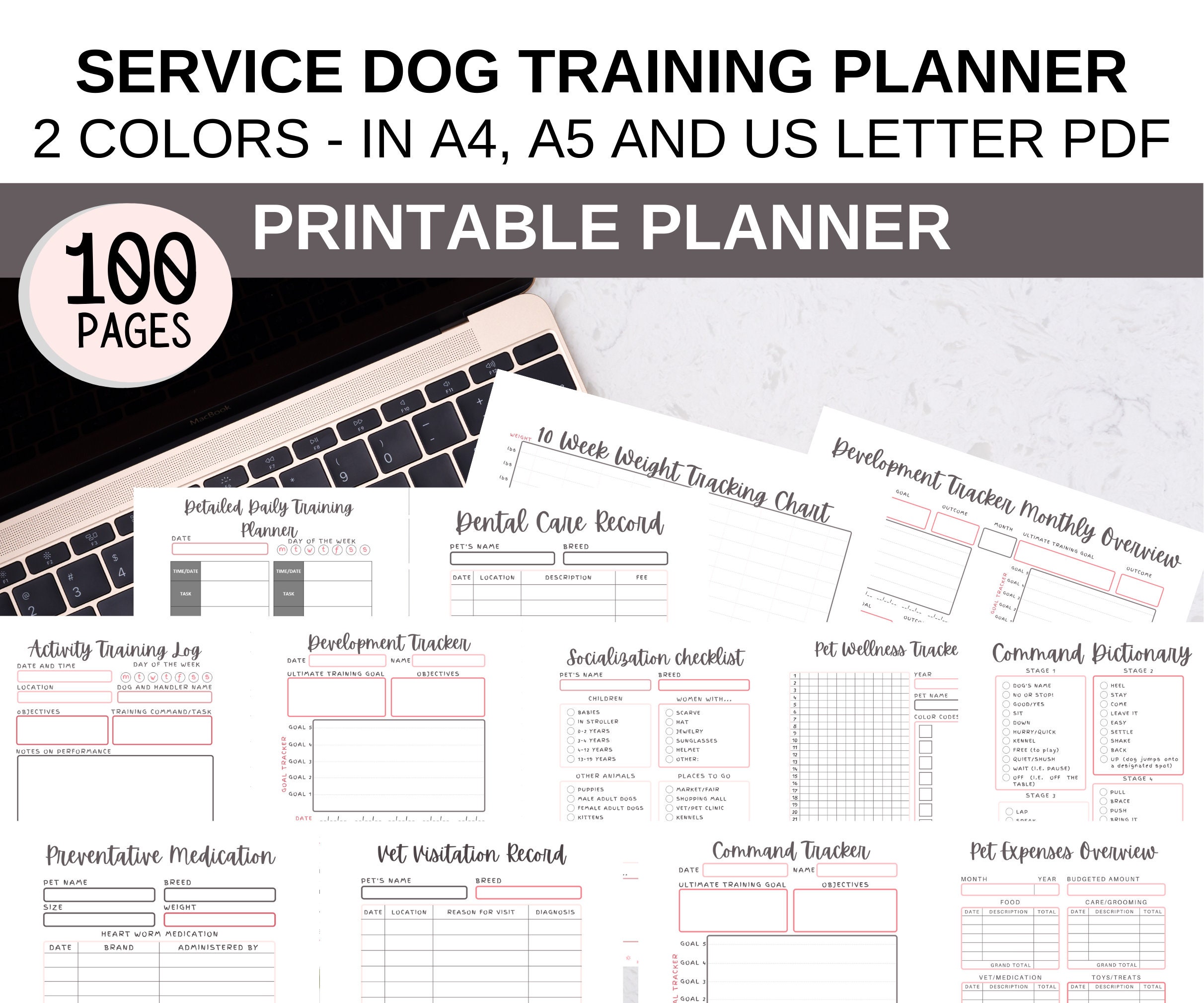 Printable Log for Training Your Service Dog