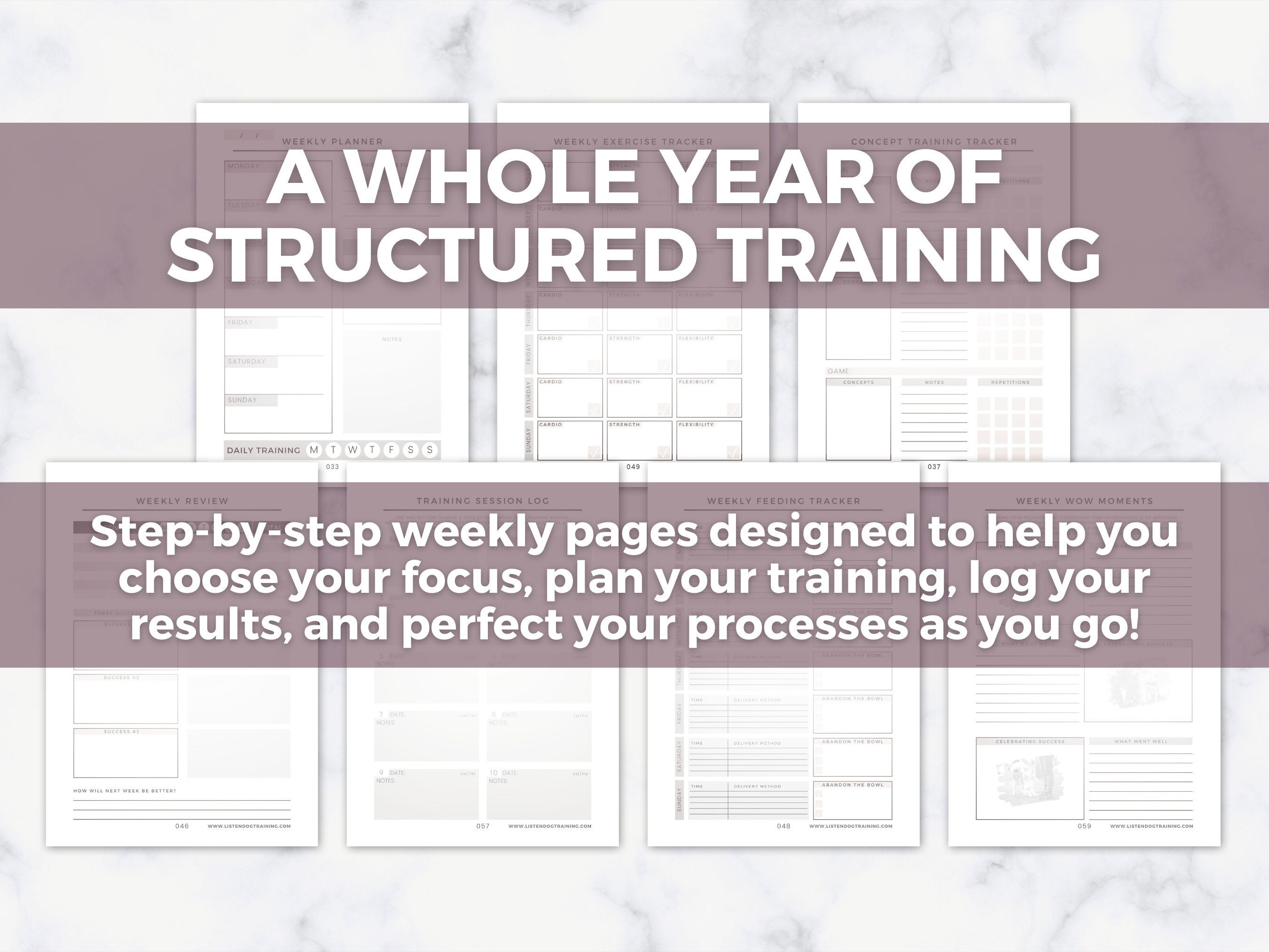 Year-long Dog Training Planner | Comprehensive | 408 Printable Pages