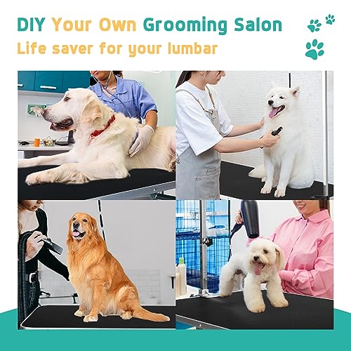 Foldable Black Dog Grooming Table with Adjustable Arm