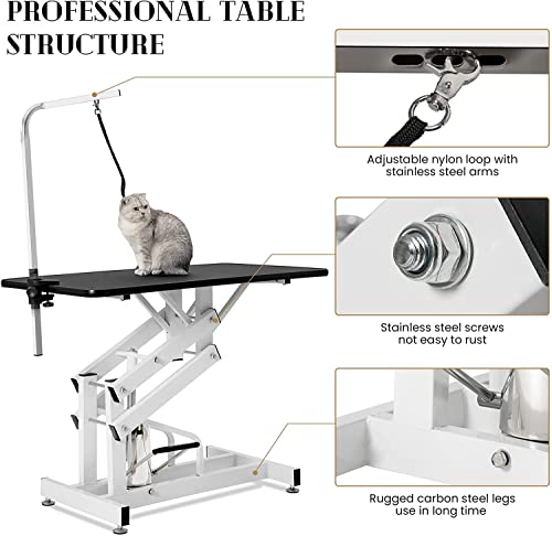 Adjustable Hydraulic Dog Grooming Table for Small/Large Dogs