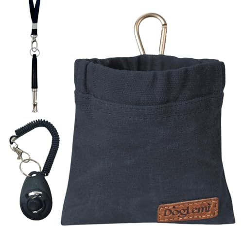 Dog Training Kit: Treat Pouch, Clicker, Whistle (Navy)