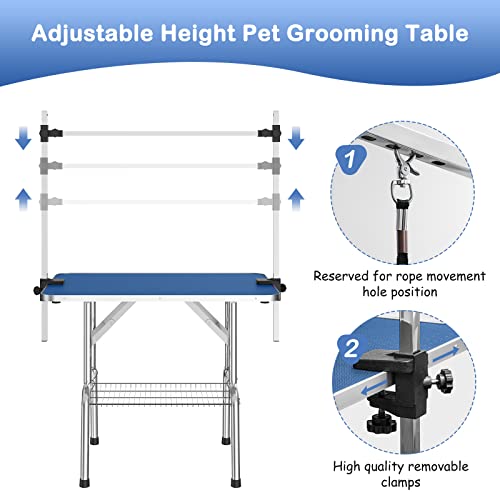 Adjustable 46" Pet Grooming Table for Large Dogs