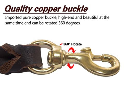Leather Braided Dog Leash | Durable, Soft, Training