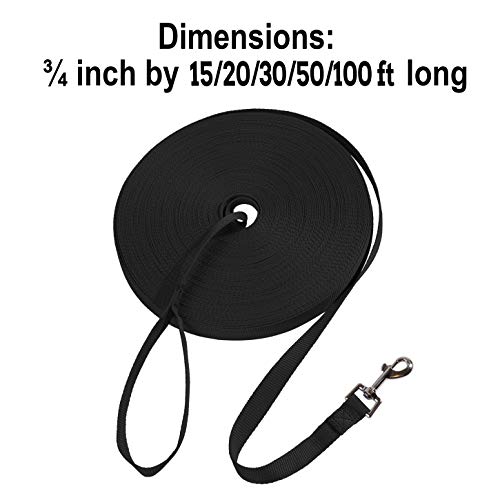 Black 30ft Dog/Puppy Obedience Training Leash - Play, Camping