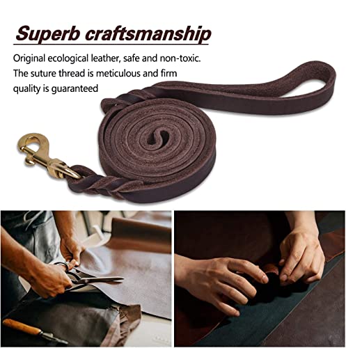 Leather Braided Dog Leash | Durable, Soft, Training