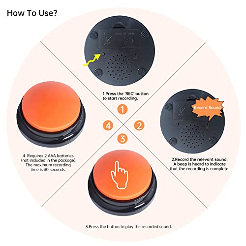 Colorful Dog Communication Buttons - Record, Play, Fun!