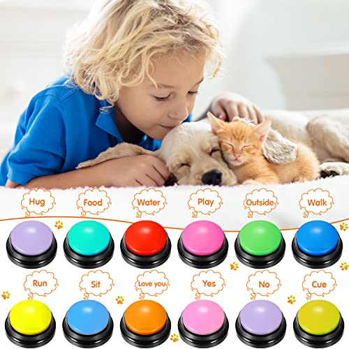 12 Pcs Dog Button - Recordable Talking Pet Speech Training