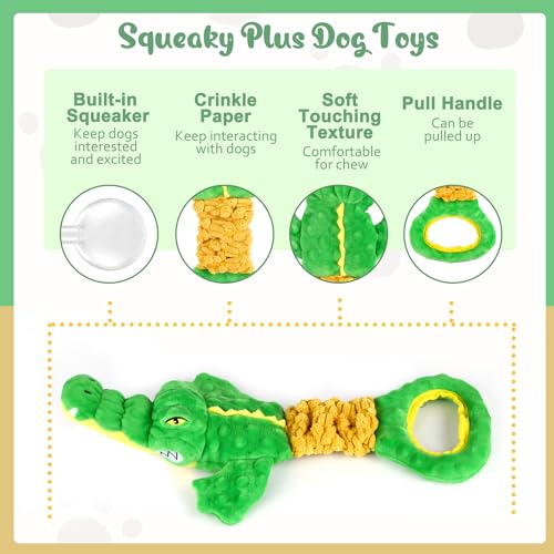 Eneston Interactive Plush Dog Toy with Crinkle Paper