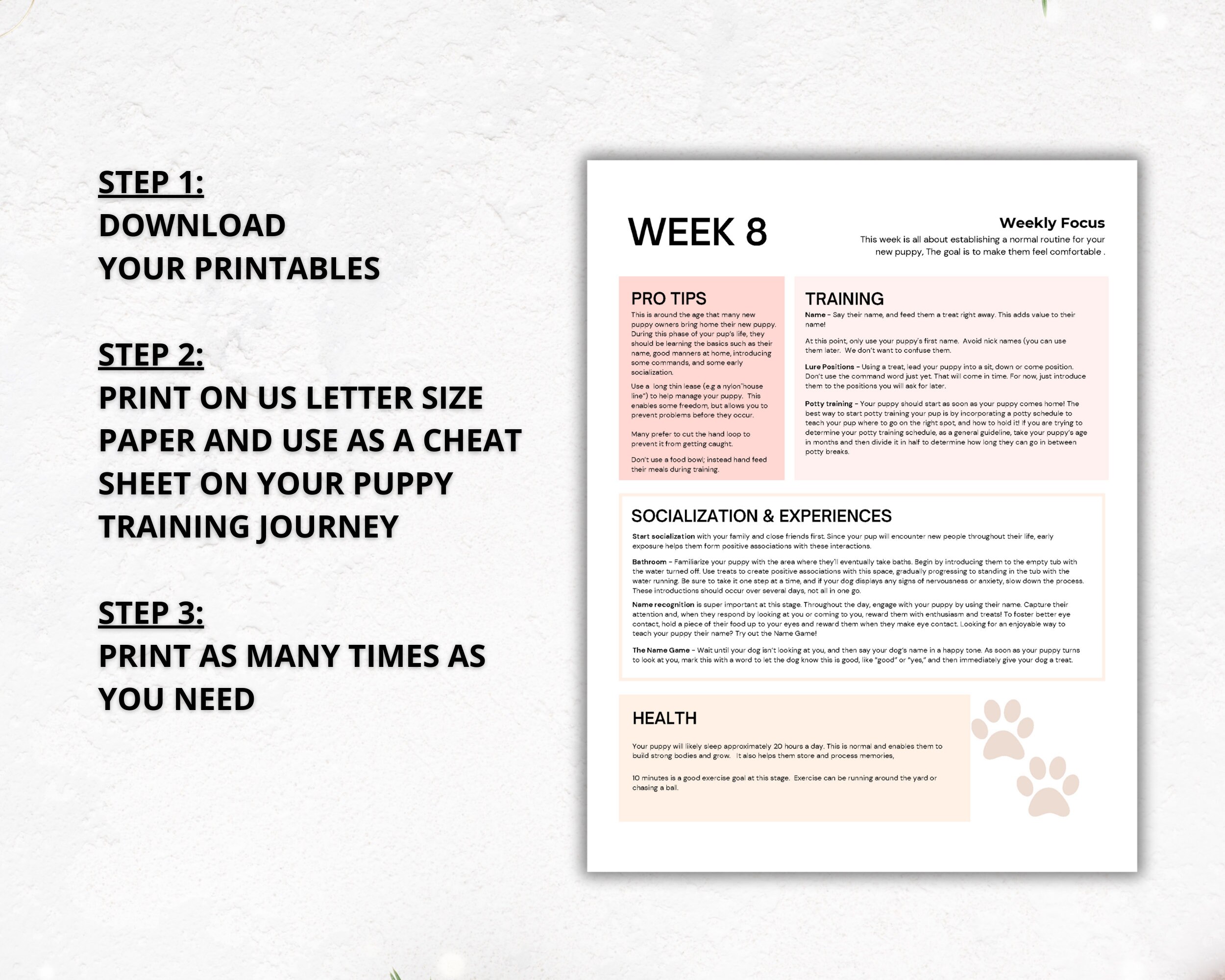 Ultimate Puppy Training Handbook: Printable PDF Sheets