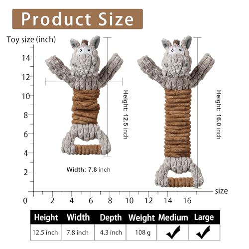 Sedioso Donkey Squeaky Toy for Large Dogs